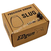 Упаковка Edgun Slug калибра .25 сбоку, пули выставлены наверху