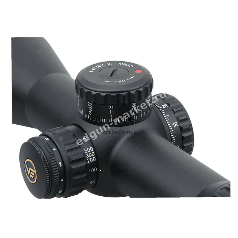 Маховики Continental x6 3-18x50 VCT сверху: шаг 0,1 MRAD