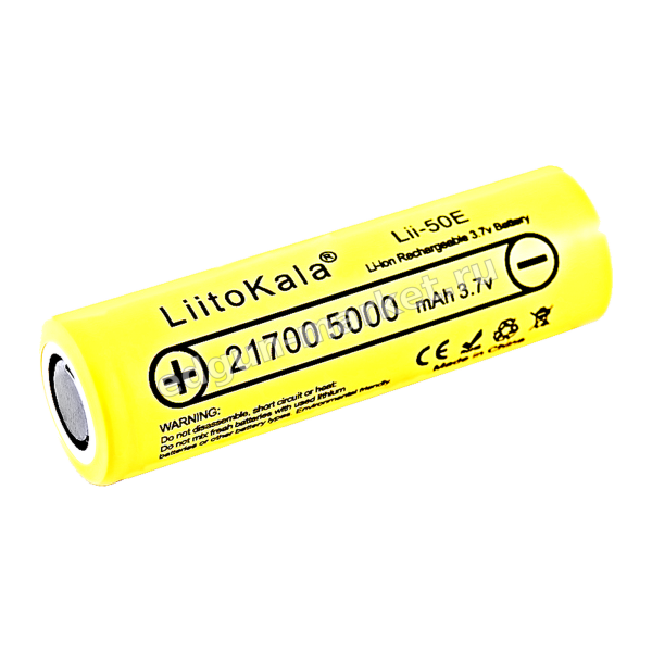 Аккумулятор 21700 LiitoKala Lii-50E 5000mAh (плоский контакт) — купить в Edgun Market