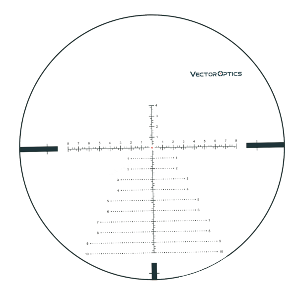 Прицельная сетка в поле зрения оптического прицела Vector Optics Continental x6 3-18x50 VCT FFP 34mm