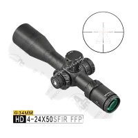 Discovery HD 4-24x50 SFIR FFP с врезкой сетки в чёрно-белом варианте