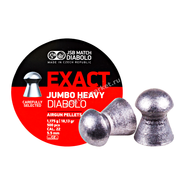 Пули JSB Exact Jumbo Heavy Diabolo 5.5 мм 1.175 г (500 шт.) — купить в Edgun Market