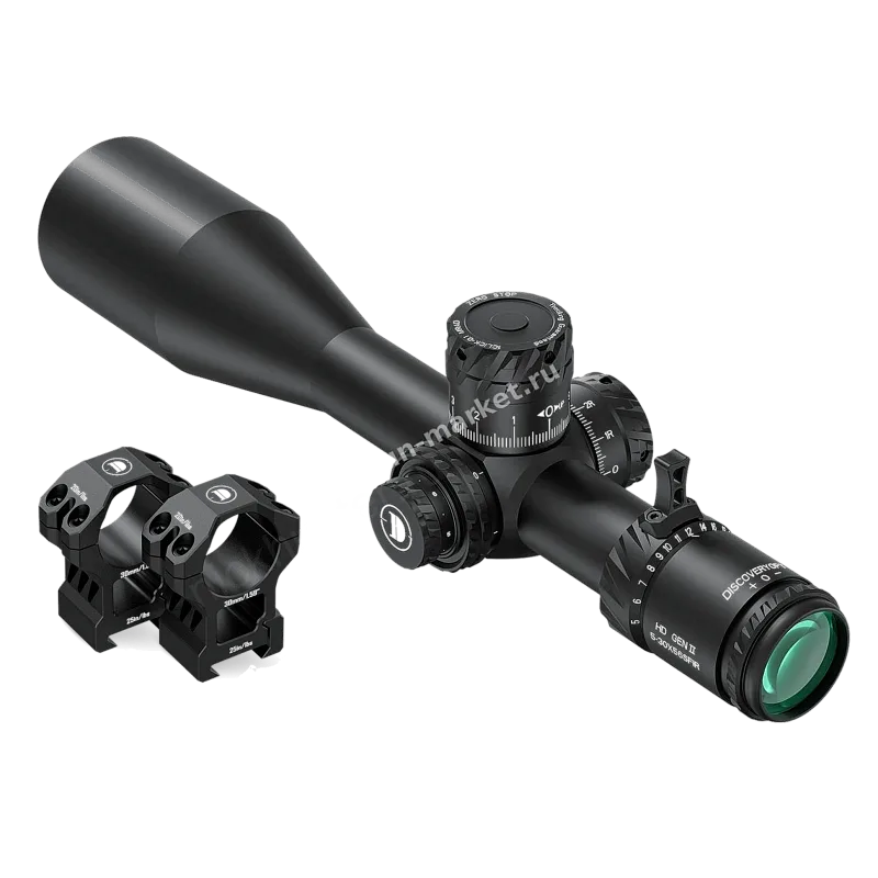 Профиль трубы сбоку оптического прицела Discovery HD GEN2 5-30x56 SFIR ZS (труба 34 мм)