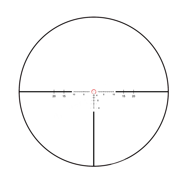 Прицельная сетка в поле зрения оптического прицела Vector Optics Continental x6 1-6x24 Tactical LPVO