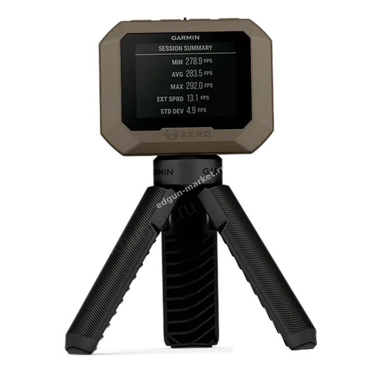 Сводка серии на экране Garmin Xero C1 Pro — средняя, максимум и разброс