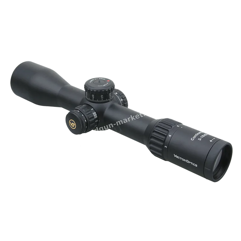 Continental x6 3-18x50 VCT FFP под углом к зрителю, барабаны в центре