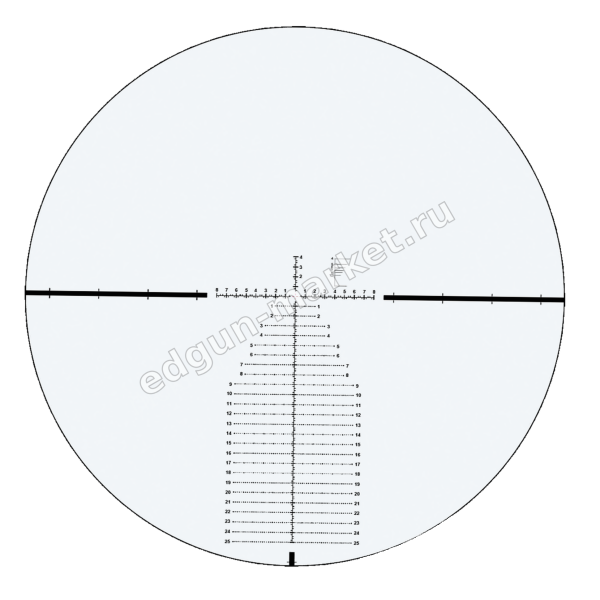 Прицельная сетка в поле зрения оптического прицела Vector Optics Continental x6 4-24x56 FFP FDE 34mm