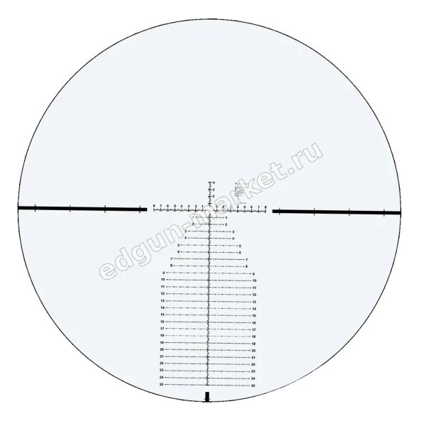 Прицельная сетка в поле зрения оптического прицела Vector Optics Continental x6 4-24x56 FFP FDE 34mm