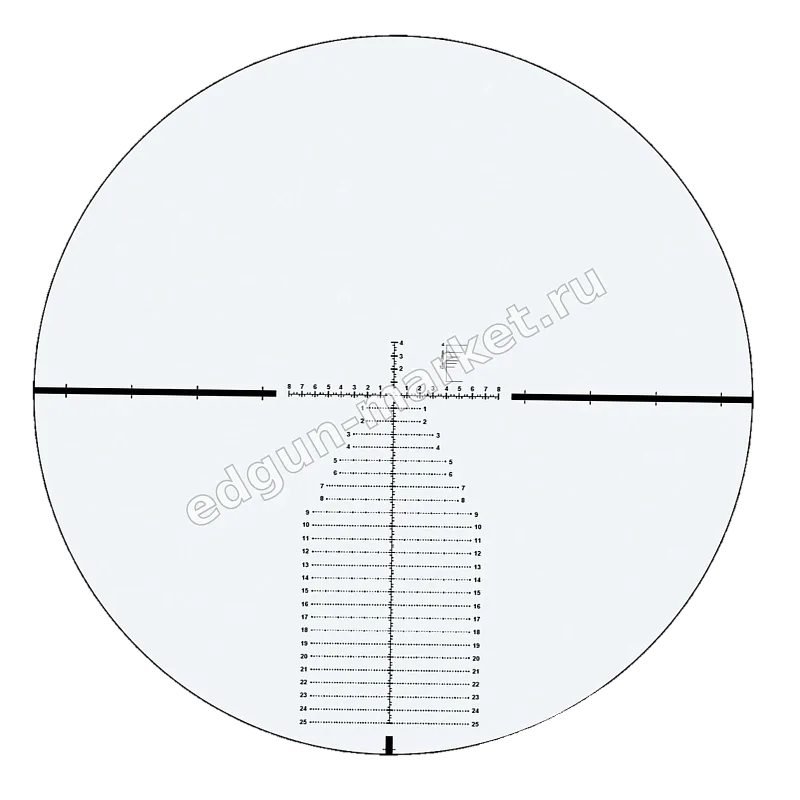 Прицельная сетка в поле зрения оптического прицела Vector Optics Continental x6 4-24x56 FFP FDE 34mm