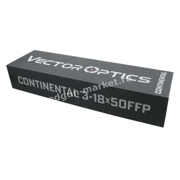 Упаковка производителя оптического прицела Vector Optics Continental x6 3-18x50 VCT FFP 34mm