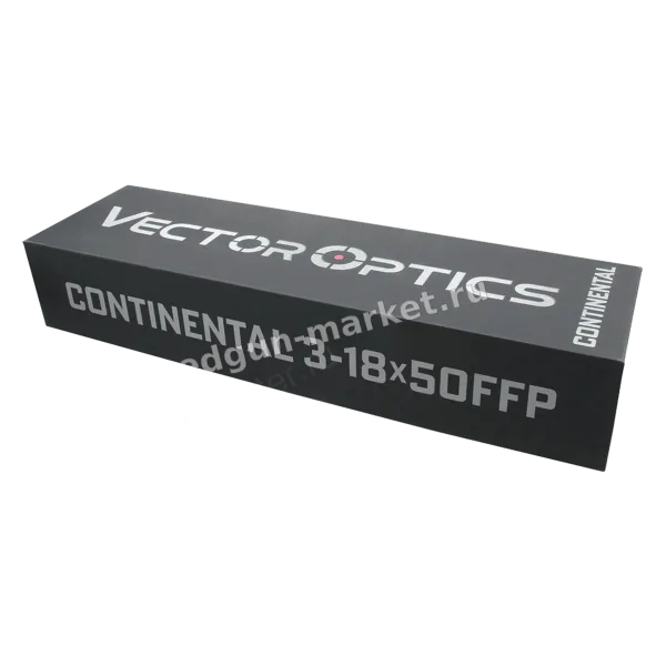 Упаковка производителя оптического прицела Vector Optics Continental x6 3-18x50 VCT FFP 34mm