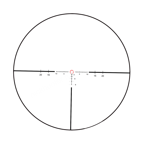 Сетка Continental x6 1-6x24 Tactical: красный круг и горизонтальная шкала