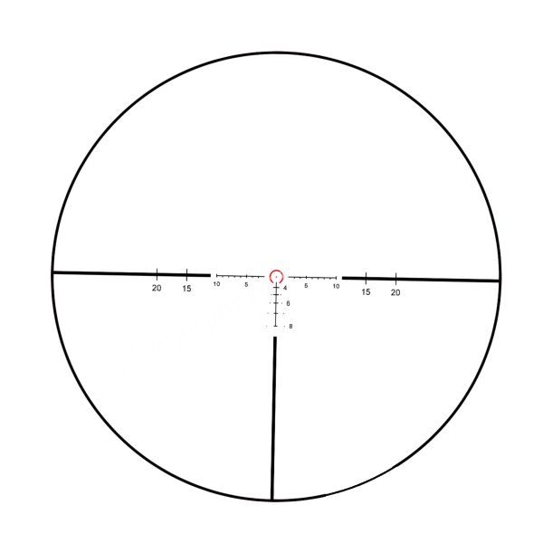 Сетка Continental x6 1-6x24 Tactical: красный круг и горизонтальная шкала