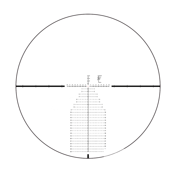 Прицельная сетка в поле зрения оптического прицела Vector Optics Continental x6 4-24x56 FFP VEC-MBR 34mm