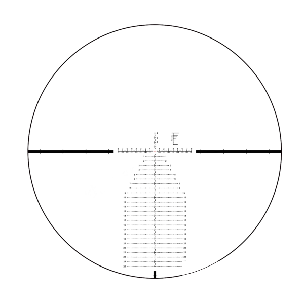 Прицельная сетка в поле зрения оптического прицела Vector Optics Continental x6 4-24x56 FFP VEC-MBR 34mm