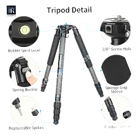 Особенности штатива Innorel RT80C: уровень, замки, шипы и грип-накладка