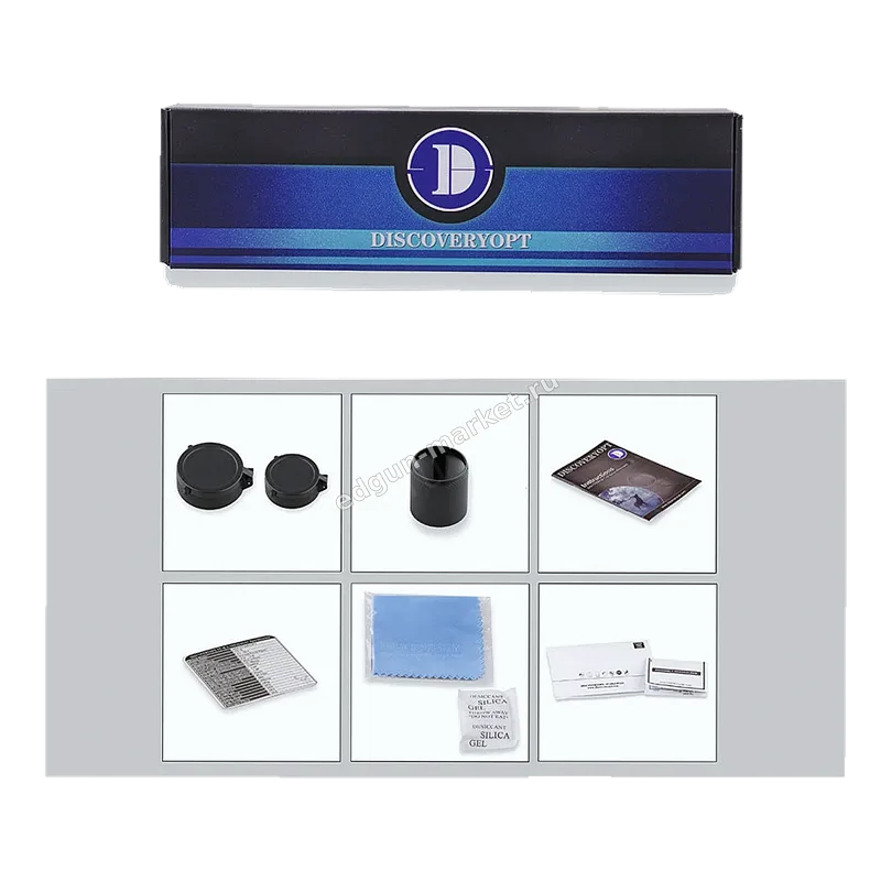 Комплект Discovery HD GEN2 3-12x44: крышки, кольца, салфетка и документы
