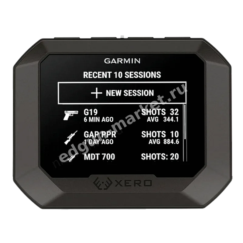 Меню последних сессий на экране Garmin Xero C2