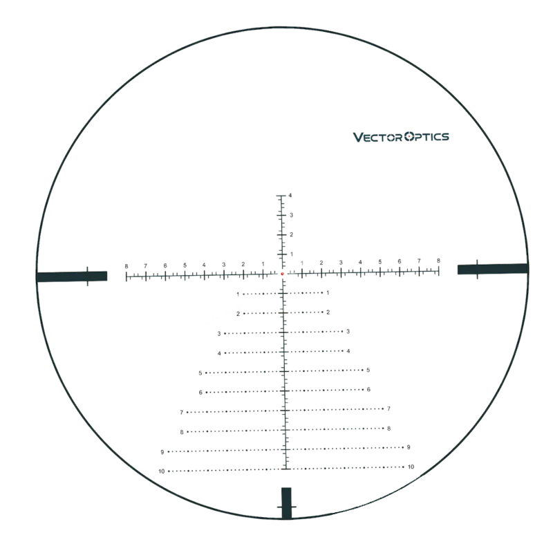 Прицельная сетка в поле зрения оптического прицела Vector Optics Continental x6 5-30x56 VCT FFP 34mm