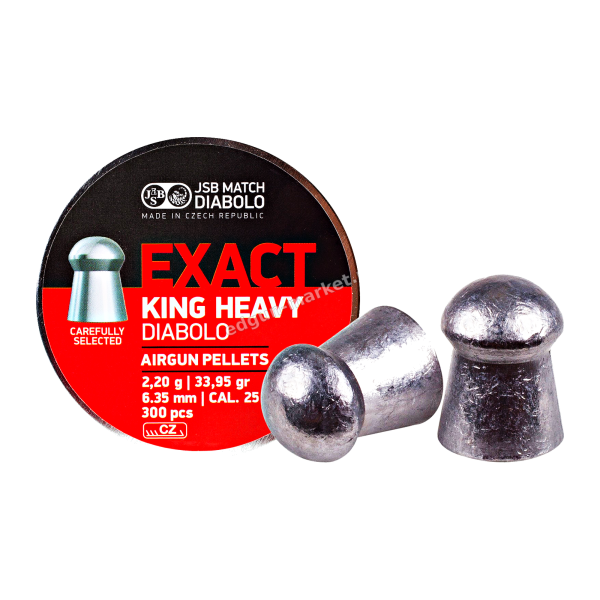 Пули JSB Exact King Heavy Diabolo 6.35 мм 2.2 г (300 шт.) — купить в Edgun Market