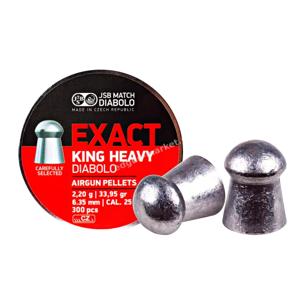 Пули JSB Exact King Heavy Diabolo 6.35 мм 2.2 г (300 шт.) — купить в Edgun Market